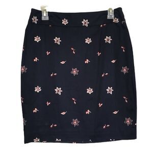LOFT NAVY BLUE FLORAL PENCIL SKIRT CAREER‎ WEAR OFFICE 4